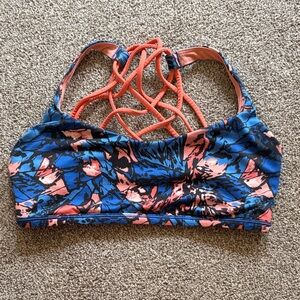 lululemon athletica Coral and Blue Strappy Sports Bra Tank Top